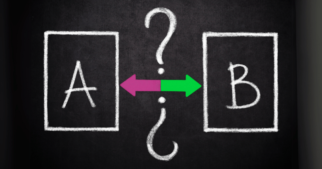 A and B Split testing illustration