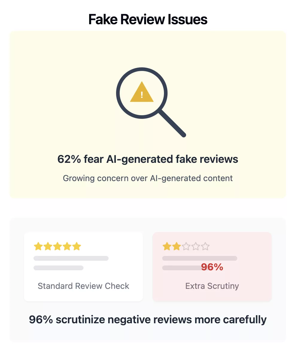 Fake review statistics infographic