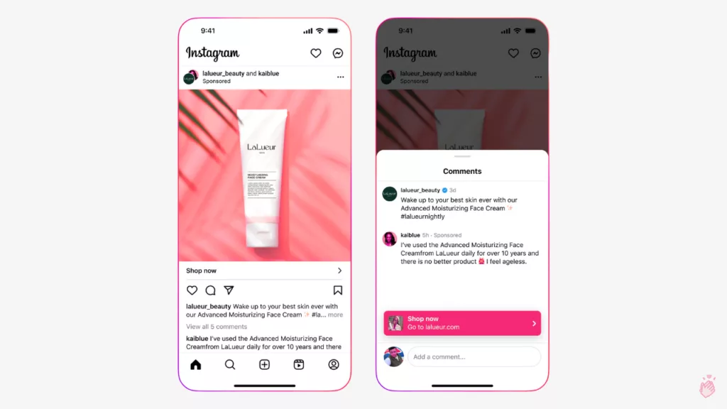 instagram testimonials new feature in partnership ads example