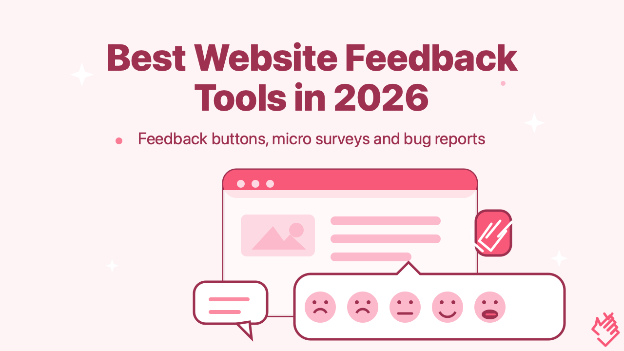 A web page with a feedback button open in the corner, next to a list of visitor comments
